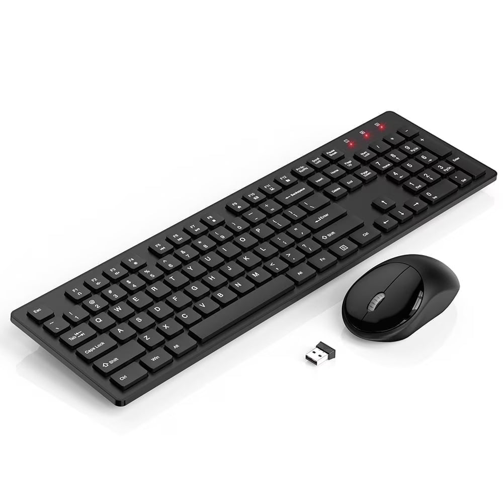 Ensemble clavier et souris sans fil silencieux, 2,4 GHz – noir