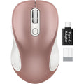 Souris informatique sans fil ergonomique silencieuse, 3 niveaux de DPI – or rose