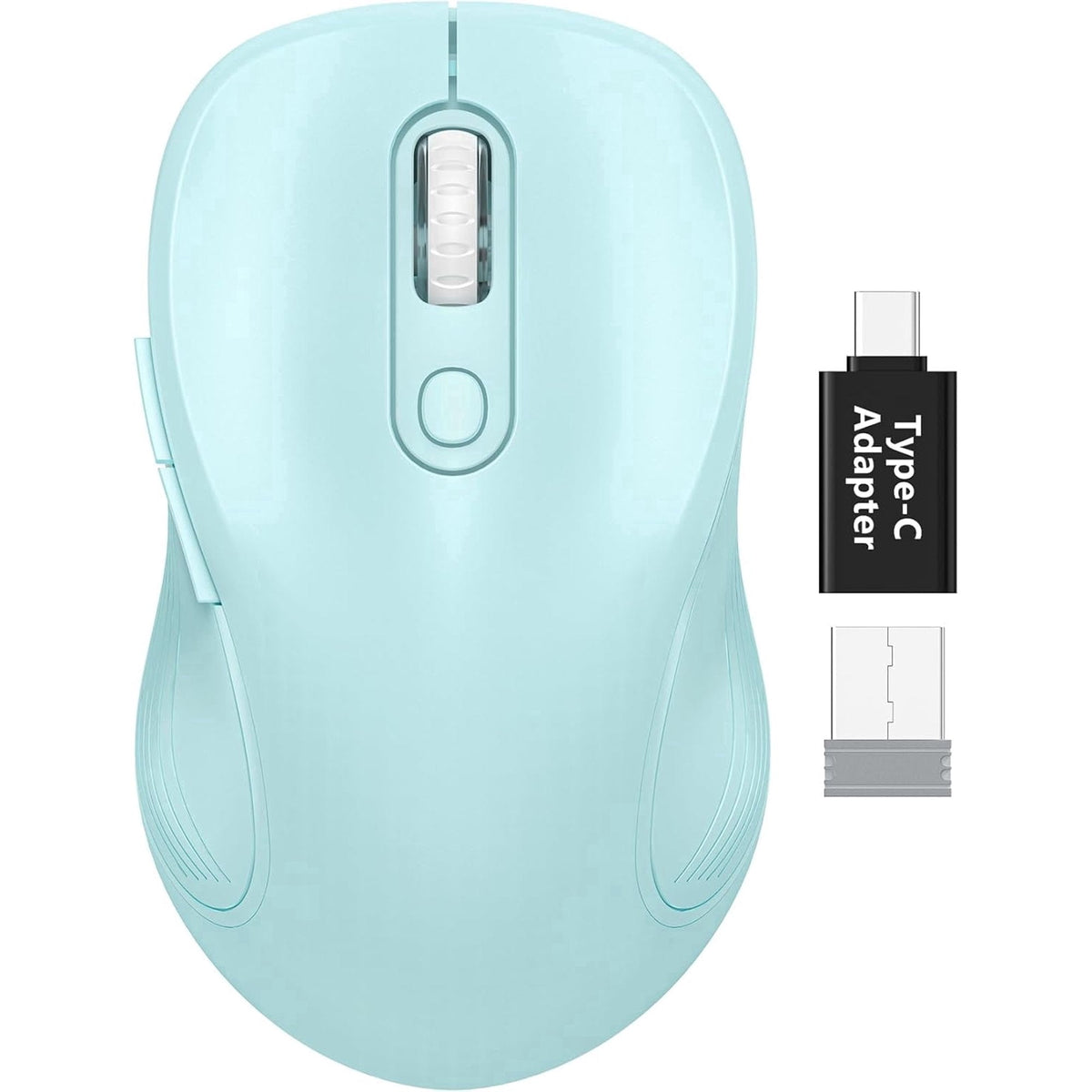 Souris informatique sans fil ergonomique silencieuse, 3 niveaux de DPI – bleu