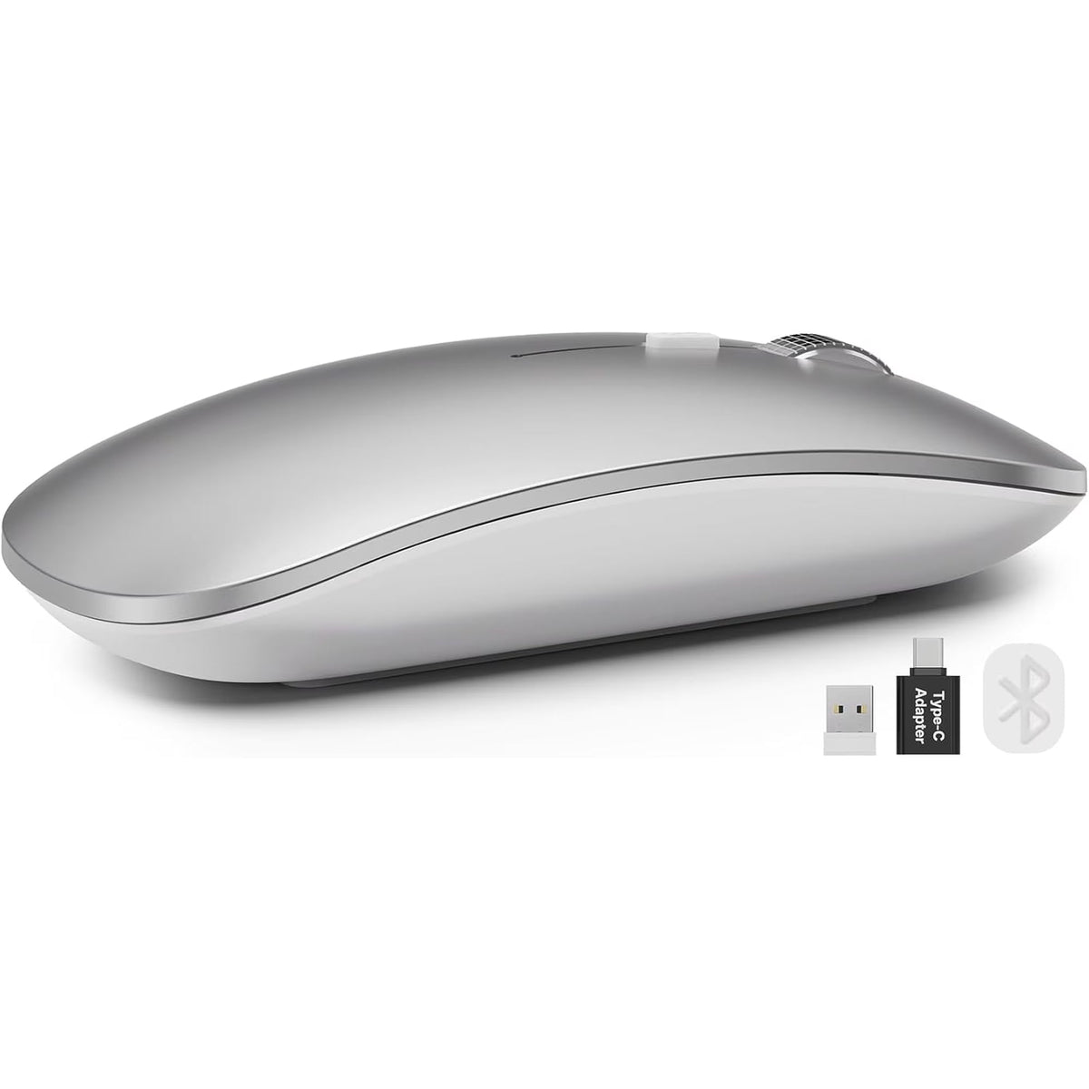 Souris informatique sans fil rechargeable silencieuse, 2,4 GHz, 3 niveaux de DPI