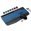 Ensemble clavier et souris sans fil ergonomique rechargeable rétroéclairé RGB silencieux avec repose-poignets, 2,4 GHz