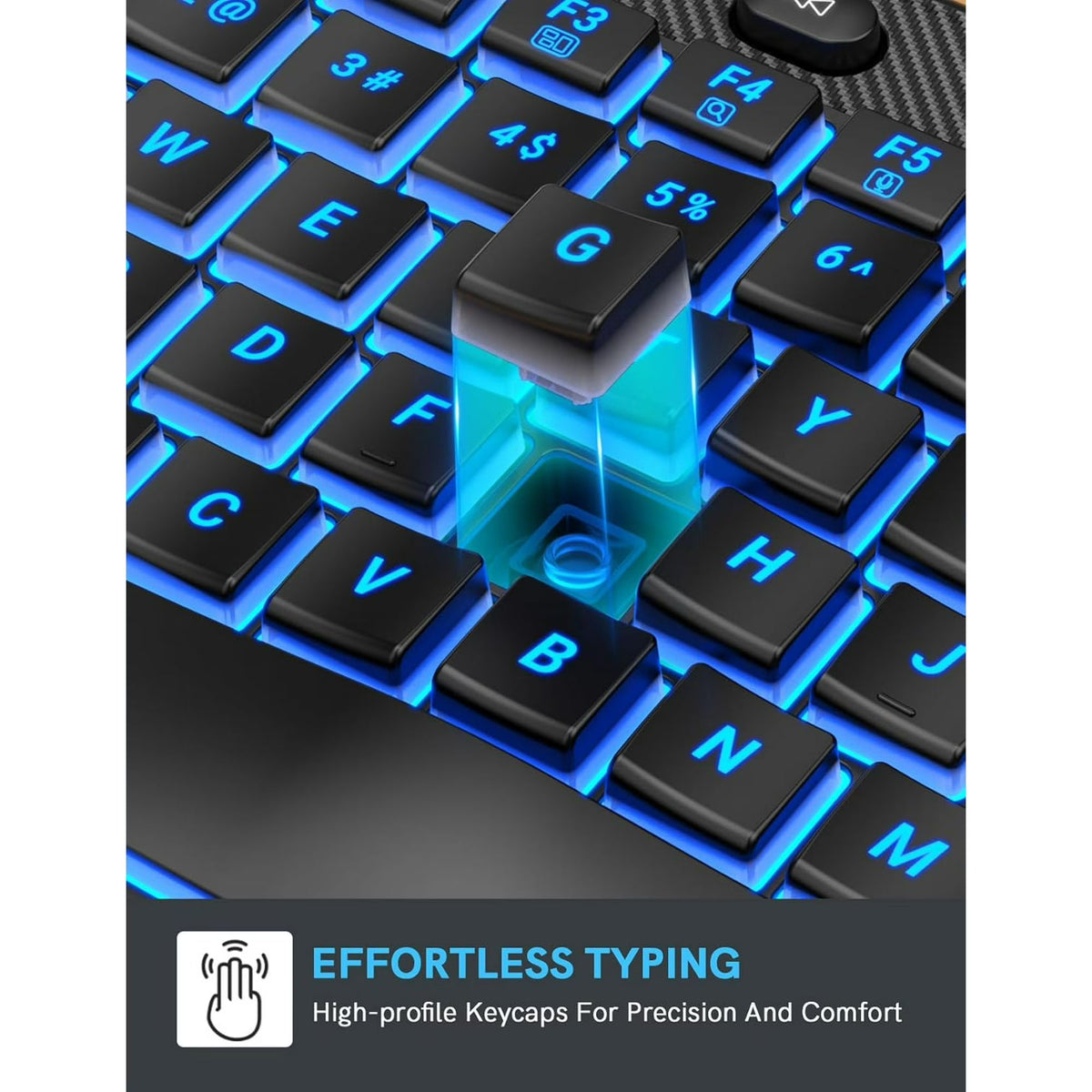 Ensemble clavier et souris sans fil ergonomique rechargeable rétroéclairé RGB avec repose-poignets, 2,4 GHz – noir